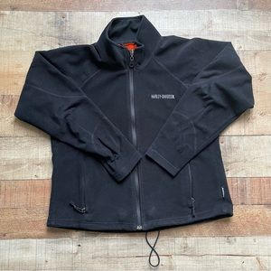 Harley-Davidson Motorcycles Fleece Zip Up Cozy Jacket Womens MEDIUM Black